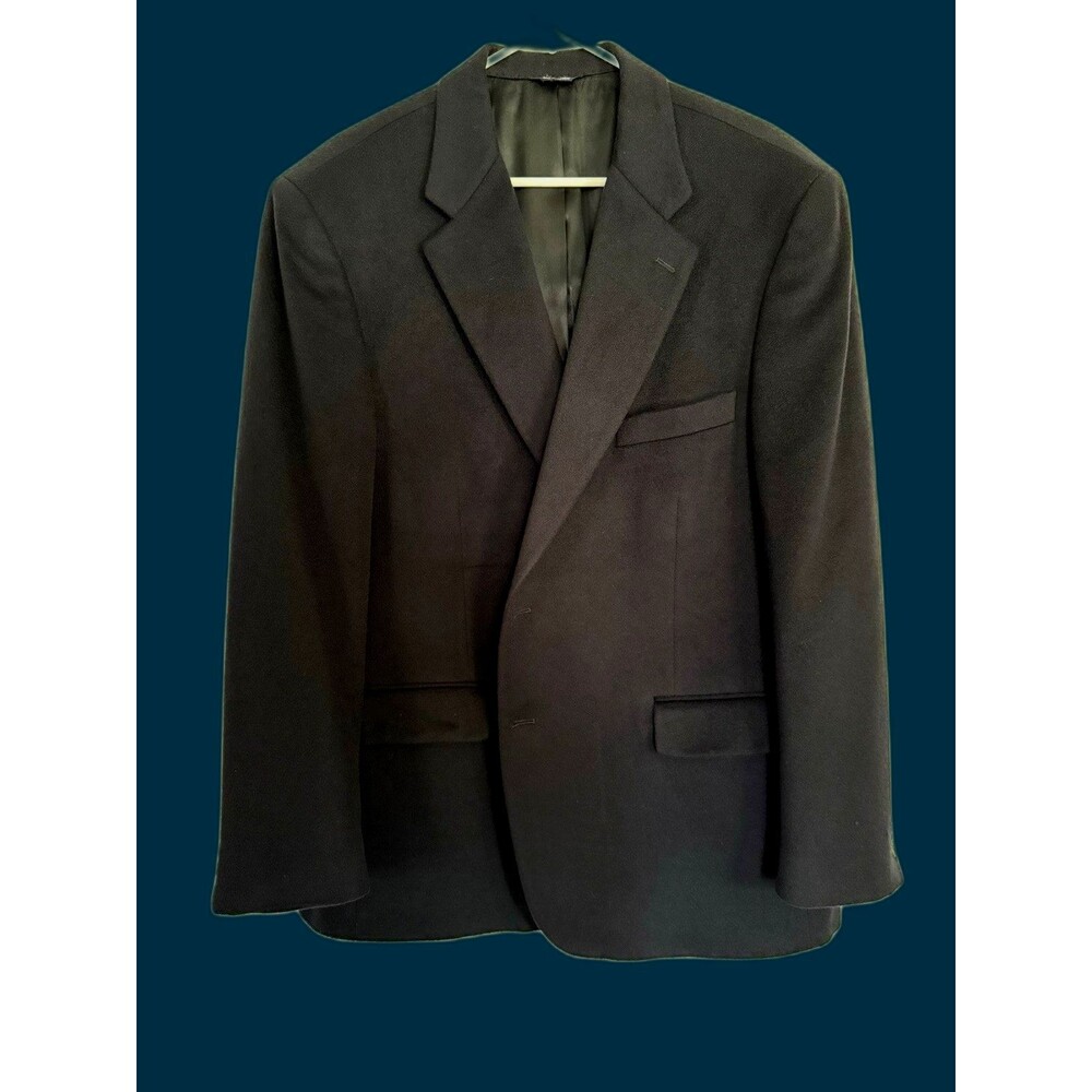 Vtg. 100% Cashmere Marshall Fields Blazer Mens 46R Navy Blue Sport Coat Jacket